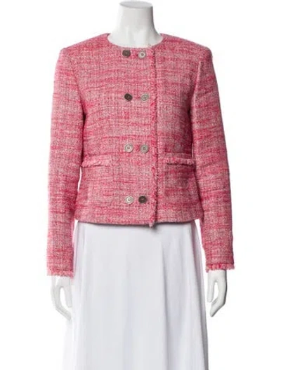 Pre-owned Lk Bennett Tweed Pattern Evening Jacket In Red