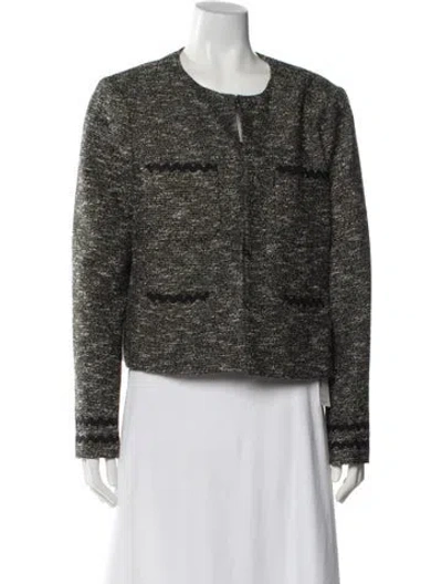Pre-owned Lk Bennett Tweed Pattern Jacket In Gray