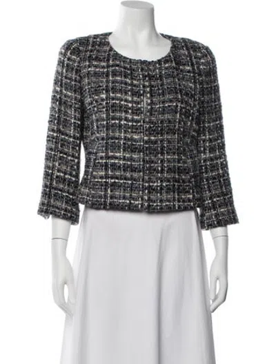 Pre-owned Lk Bennett Tweed Pattern Jacket In Multicolor