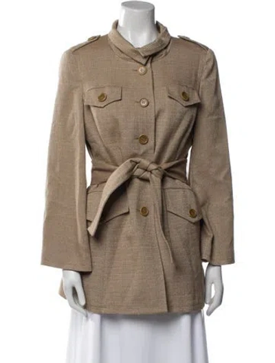 Pre-owned Lk Bennett Tweed Pattern Jacket In Neutral