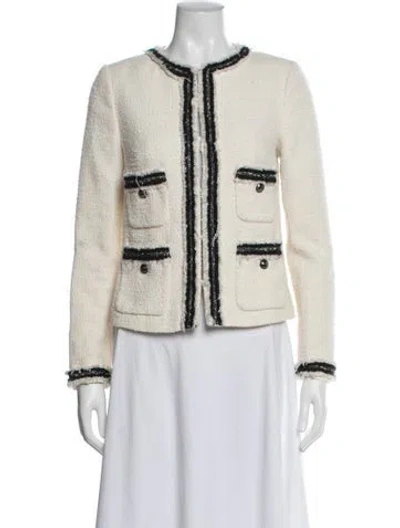 Pre-owned Lk Bennett Tweed Pattern Jacket In Neutral