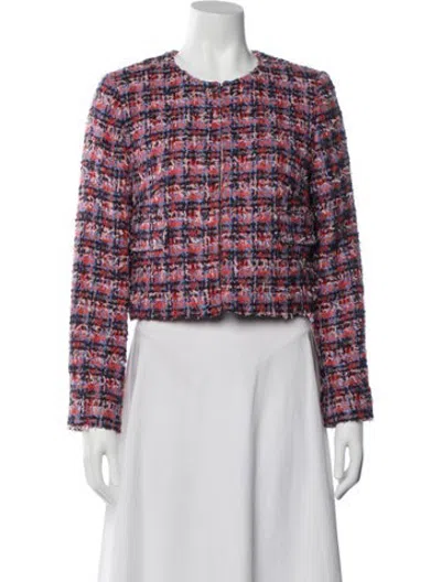 Pre-owned Lk Bennett Tweed Pattern Jacket In Red