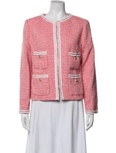 Pre-owned Lk Bennett Tweed Pattern Jacket W/ Tags In Pink