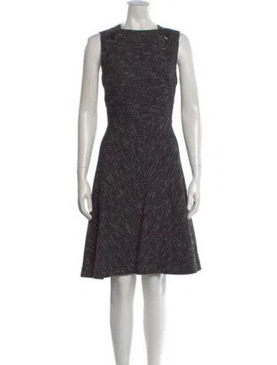 Pre-owned Lk Bennett Tweed Pattern Knee-length Dress In Black