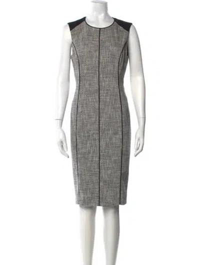Pre-owned Lk Bennett Tweed Pattern Knee-length Dress In Black