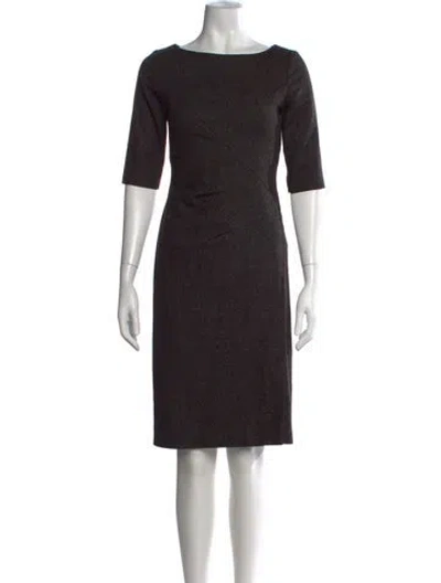 Pre-owned Lk Bennett Tweed Pattern Knee-length Dress In Black