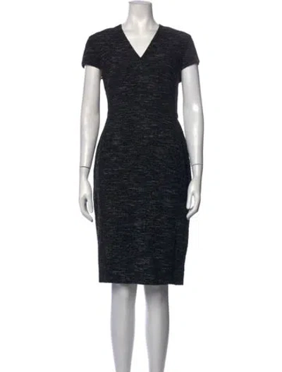 Pre-owned Lk Bennett Tweed Pattern Knee-length Dress In Black