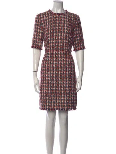 Pre-owned Lk Bennett Tweed Pattern Knee-length Dress In Grey