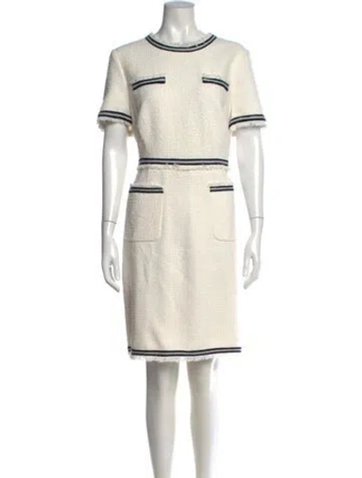 Pre-owned Lk Bennett Tweed Pattern Knee-length Dress In Neutral