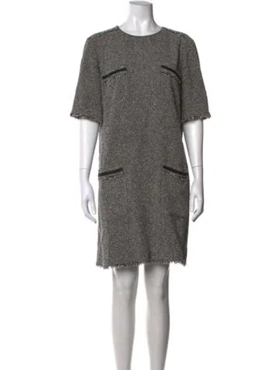 Pre-owned Lk Bennett Tweed Pattern Mini Dress In Black