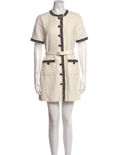 Pre-owned Lk Bennett Tweed Pattern Mini Dress In Neutral
