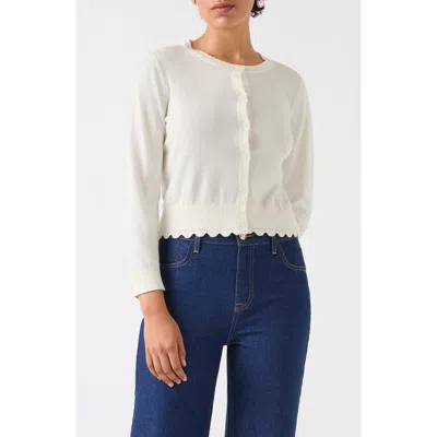 Lk Bennett Vanessa Crewneck Cardigan In Ivory
