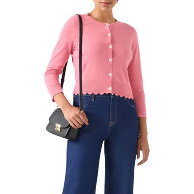 Lk Bennett Vanessa Crewneck Cardigan In Pin-rose