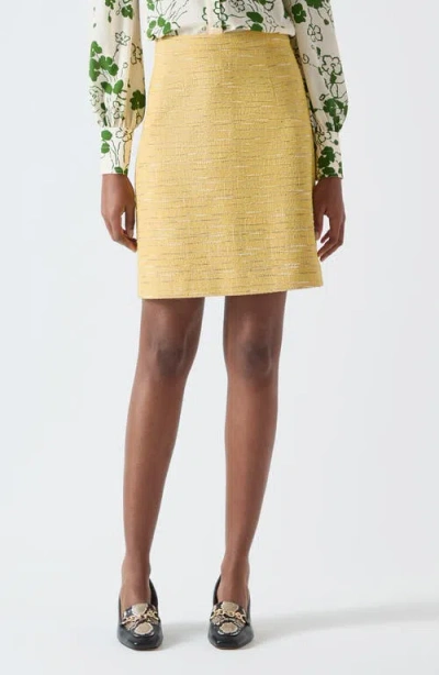Lk Bennett Varley Tweed Miniskirt In Yellow