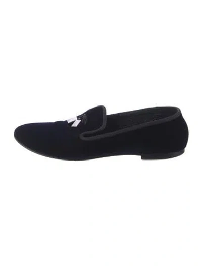Pre-owned Lk Bennett Velvet Loafers In Black