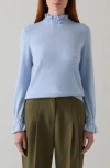 Lk Bennett Vera Faux Pearl Accent Ruffle Sweater In Multi