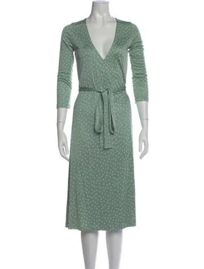 Pre-owned Lk Bennett Vintage Midi Length Dress In Green