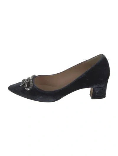 Pre-owned Lk Bennett Vintage Velvet Pumps In Blue