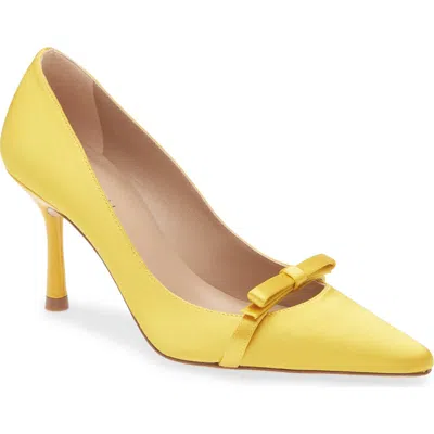 Lk Bennett Viola Bow Pump In Yellow-sunshine
