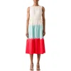 Lk Bennett Viola Dip Dye Print Tie Waist Midi Dress In Ecru Multi