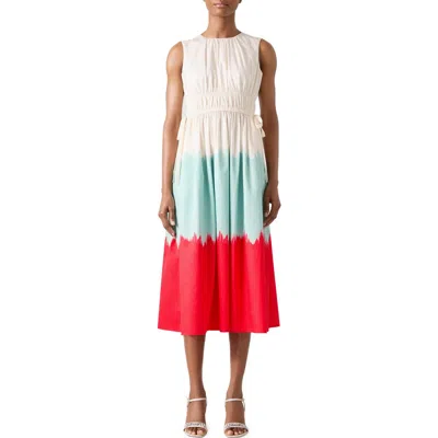 LK BENNETT LK BENNETT VIOLA DIP DYE PRINT TIE WAIST MIDI DRESS