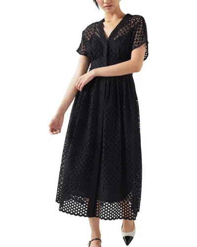 Lk Bennett Womens Bla-black Vivienne Broderie-analgise Cotton Midi Dress