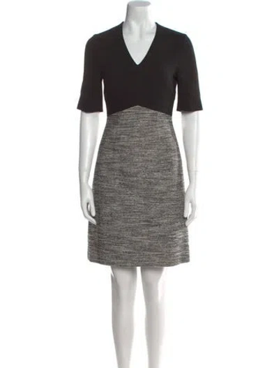 Pre-owned Lk Bennett V-neck Knee-length Dress In Black