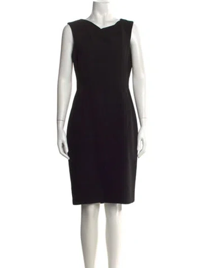 Pre-owned Lk Bennett V-neck Knee-length Dress In Black