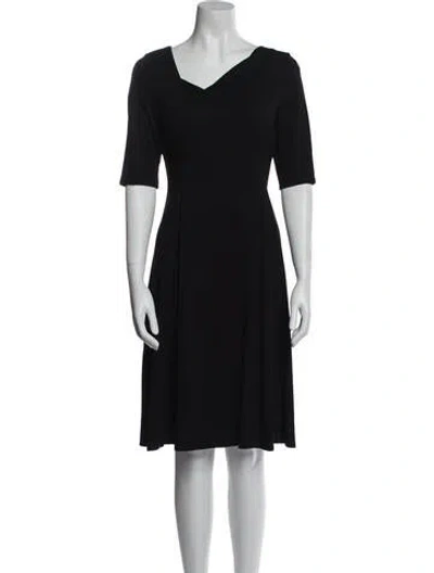 Pre-owned Lk Bennett V-neck Knee-length Dress In Blue