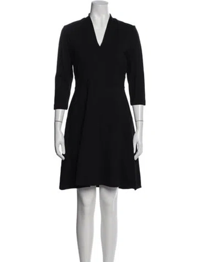 Pre-owned Lk Bennett V-neck Knee-length Dress In Blue
