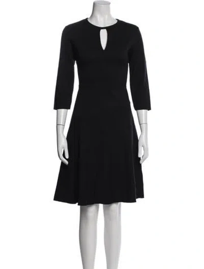 Pre-owned Lk Bennett V-neck Knee-length Dress In Blue