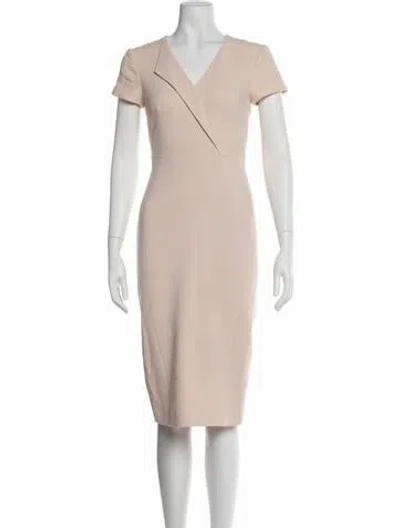 Pre-owned Lk Bennett V-neck Knee-length Dress In Neutral