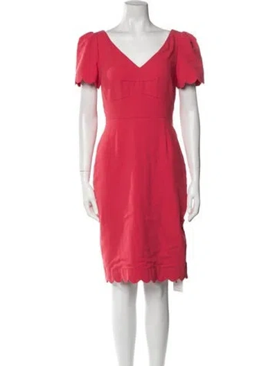 Pre-owned Lk Bennett V-neck Knee-length Dress In Pink