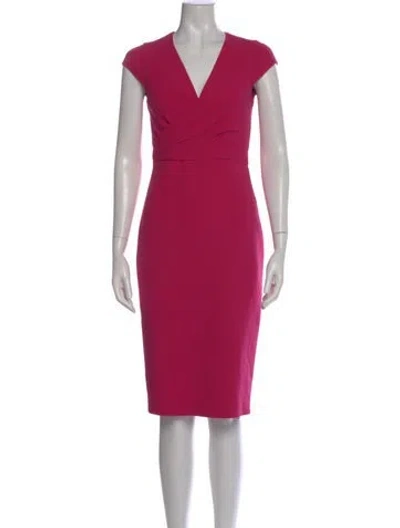 Pre-owned Lk Bennett V-neck Knee-length Dress In Pink
