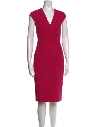 Pre-owned Lk Bennett V-neck Knee-length Dress In Pink