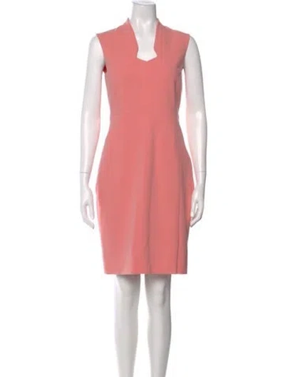 Pre-owned Lk Bennett V-neck Knee-length Dress In Pink