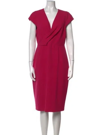 Pre-owned Lk Bennett V-neck Knee-length Dress In Pink