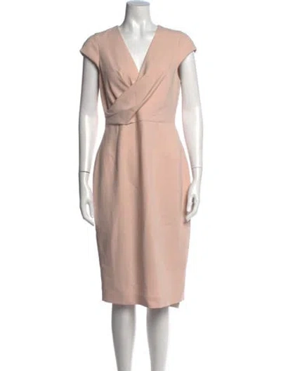 Pre-owned Lk Bennett V-neck Knee-length Dress In Pink