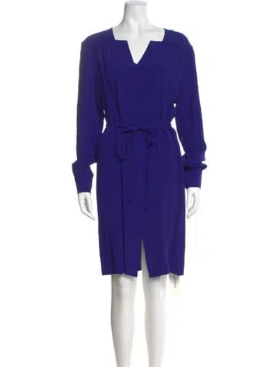 Pre-owned Lk Bennett V-neck Knee-length Dress In Purple
