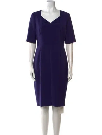 Pre-owned Lk Bennett V-neck Knee-length Dress In Purple