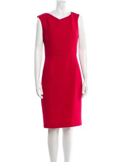 Pre-owned Lk Bennett V-neck Knee-length Dress In Red