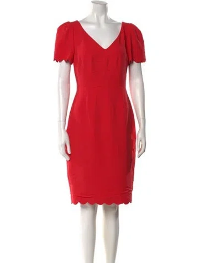Pre-owned Lk Bennett V-neck Knee-length Dress In Red