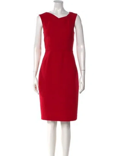 Pre-owned Lk Bennett V-neck Knee-length Dress In Red