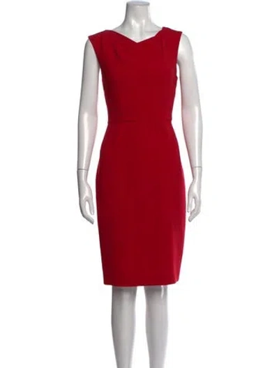 Pre-owned Lk Bennett V-neck Knee-length Dress In Red