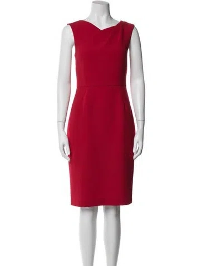 Pre-owned Lk Bennett V-neck Knee-length Dress In Red