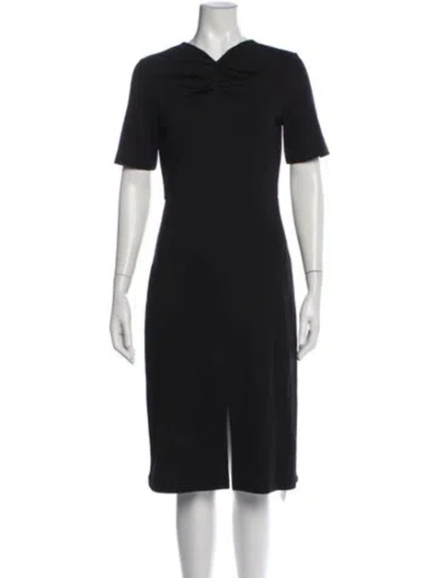 Pre-owned Lk Bennett V-neck Knee-length Dress W/ Tags In Blue
