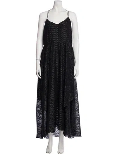 Pre-owned Lk Bennett V-neck Long Dress W/ Tags In Black