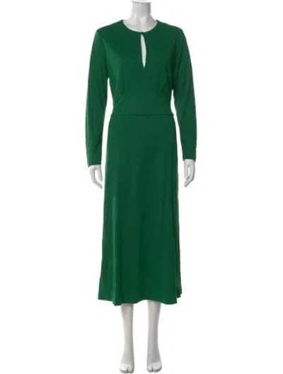 Pre-owned Lk Bennett V-neck Long Dress W/ Tags In Green