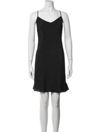Pre-owned Lk Bennett V-neck Mini Dress In Black
