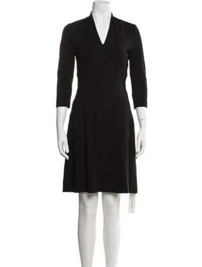 Pre-owned Lk Bennett V-neck Mini Dress In Black